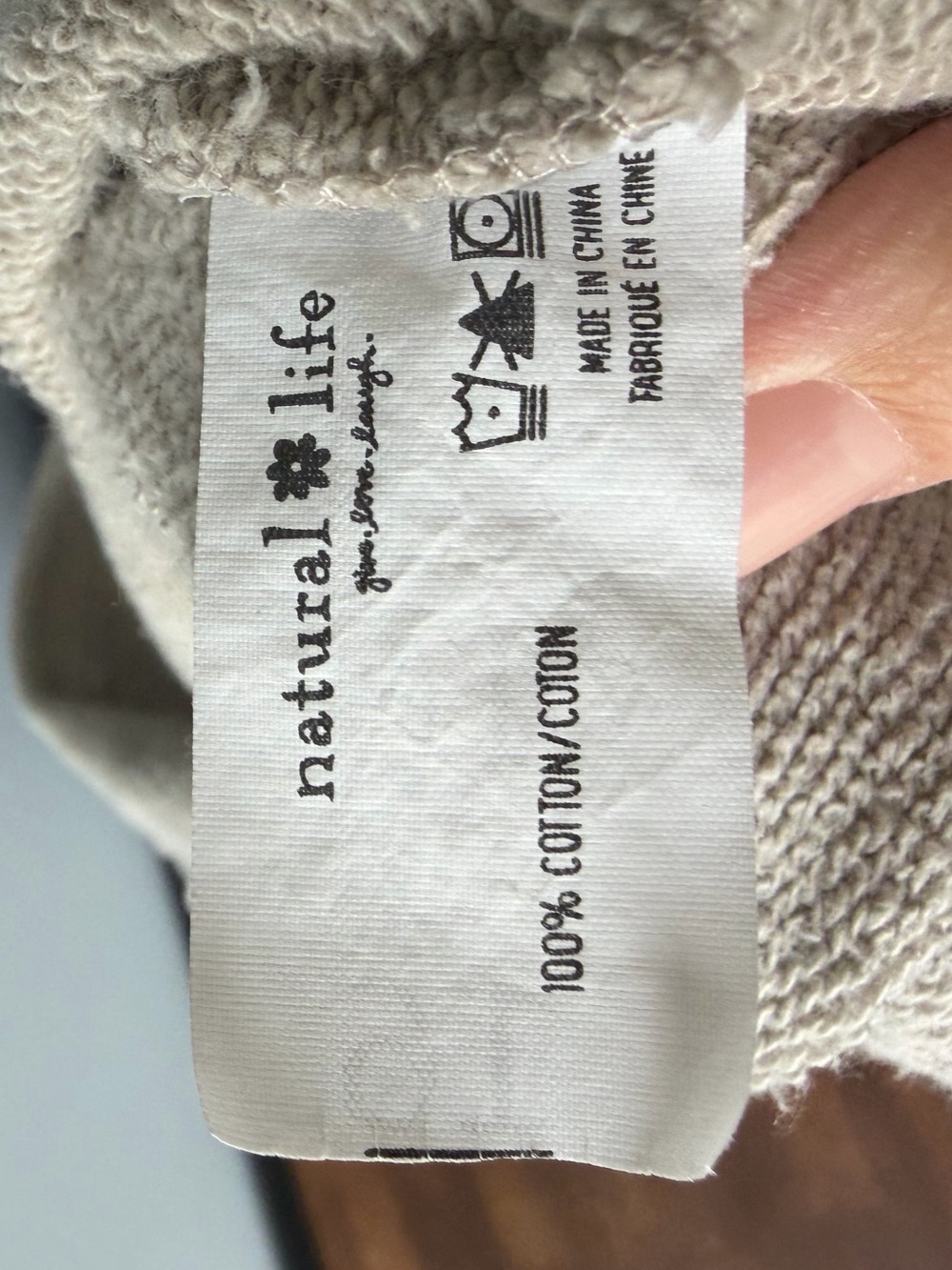 Natural Life tan cotton oversized raw hems Weekend hoodie Women’s sz L/XL - Picture 8 of 8